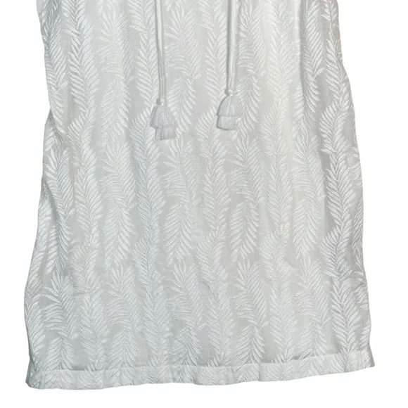 VINEYARD VINES Tasseled Embroidered Palm Tunic Shift Dress - Picture 6 of 11